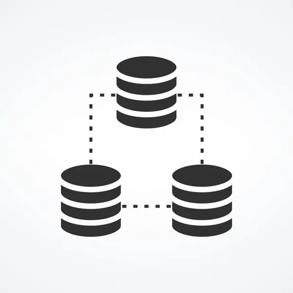 Multiplizieren Sie Serververbindung Datensynchronisationssymbol Hosting Software Vektorillustration Aktienvektorabbildung Isoliert — Stockvektor
