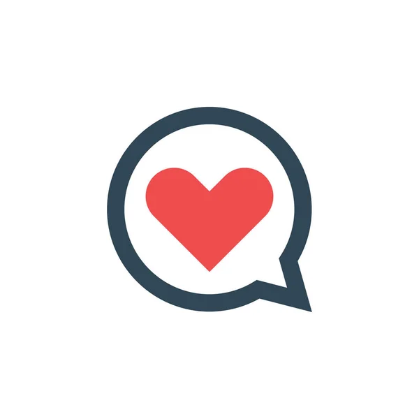 Amor Corazón Chat Burbuja Icono Mensaje Amor Conversación Amor Stock — Vector de stock