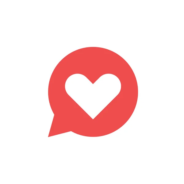 Amor Corazón Chat Burbuja Icono Mensaje Amor Conversación Amor Stock — Vector de stock