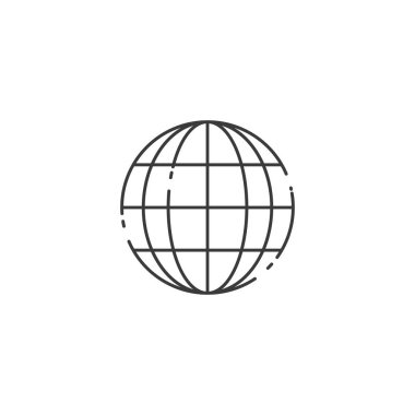 Toprak, dünya ince çizgi ikonu. Doğrusal vektör çizimi. Beyaz arkaplanda piktogram izole edildi