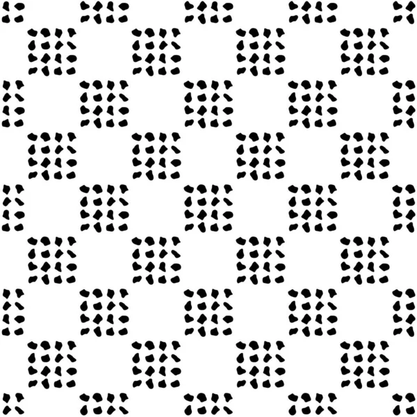Seamless vector pattern black white geometric dotted drawn background with dots squares bubble doodle blobs. Abstract graphic vector design Seamless geometric pattern vector background doodle Back — Stock Vector