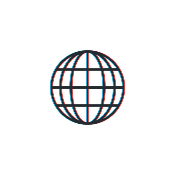 Globe de changement de couleur. illusion d'optique. Illustration vectorielle de stock isolée sur fond blanc. — Image vectorielle