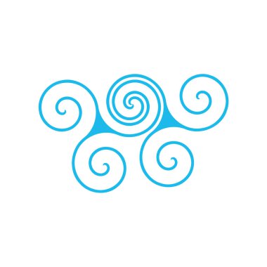 Mavi su dalgası spiral vektör dairesi logosu. Stok Vektörü illüstrasyonu izole edildi