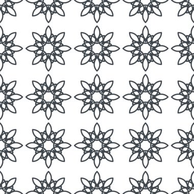 Geometrik yıldız ya da çiçekli dikişsiz desen. Süs, hediye paketleme kağıdı, şablon dolguları ve web sayfası arkaplanı için kullanılabilir
