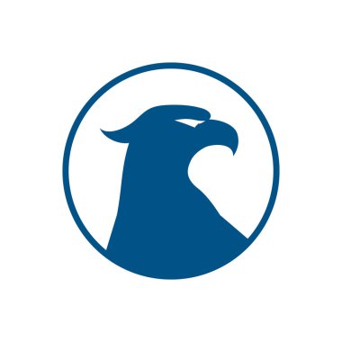 Kuş logosu vektör kartal baş simgesi. Hisse Vektörü illüstrasyonu beyaz arkaplanda izole edildi.