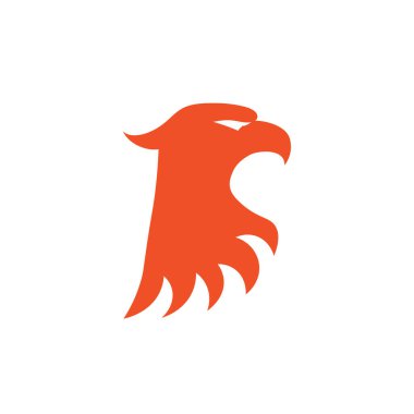 Kuş logosu vektör kartal baş simgesi. Hisse Vektörü illüstrasyonu beyaz arkaplanda izole edildi.