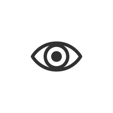 Web ve mobil için göz simgesi, beyaz arkaplanda izole edilmiş modern minimalist Stok Vektörü illüstrasyonu.