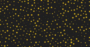 Uzay yıldızları HD arka plan, gece gökyüzü ve yıldızlar siyah ve beyaz kusursuz vektör deseni. Geceleyin yıldızlar...