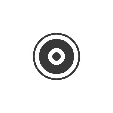 Ortasında nokta olan basit sembol simgesini hedef al. Hisse Vektörü illüstrasyonu beyaz arkaplanda izole edildi.