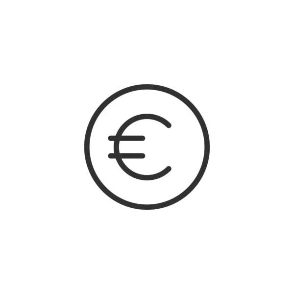 Ícone de sinal Euro. Símbolo da moeda euro. Rótulo monetário em estilo linear. Stock Ilustração vetorial isolada sobre fundo branco. — Vetor de Stock