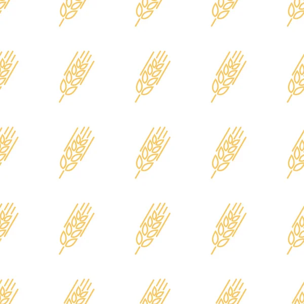 Бесшовный узор с колосьями пшеницы. Украшение может быть использовано для упаковки подарков бумагу, шаблоны заполнения, веб-страницы фон, текстуры поверхности и ткани. — стоковый вектор