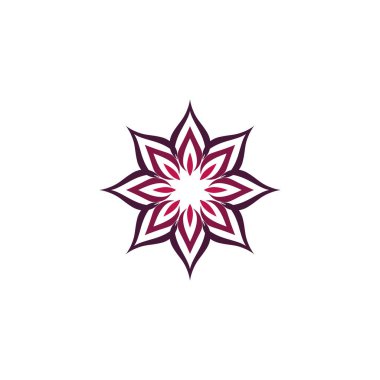 Güzel çiçek ya da yıldız süsleme vektör simgesi. Zarif doğa sembolü. Stock Vektör illüstrasyonu