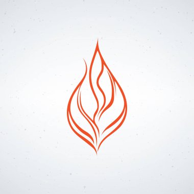 Açık gri arkaplanda soyut kırmızı alev tasarımı.