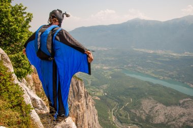 base jumping from the mountains clipart