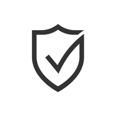 Güvenli internet simgesi. Koruyucu kalkan dijital güvenliği işaret ediyor. Sembol koruma ağı. Sembol kontrol ediliyor. Vektör illüstrasyonu