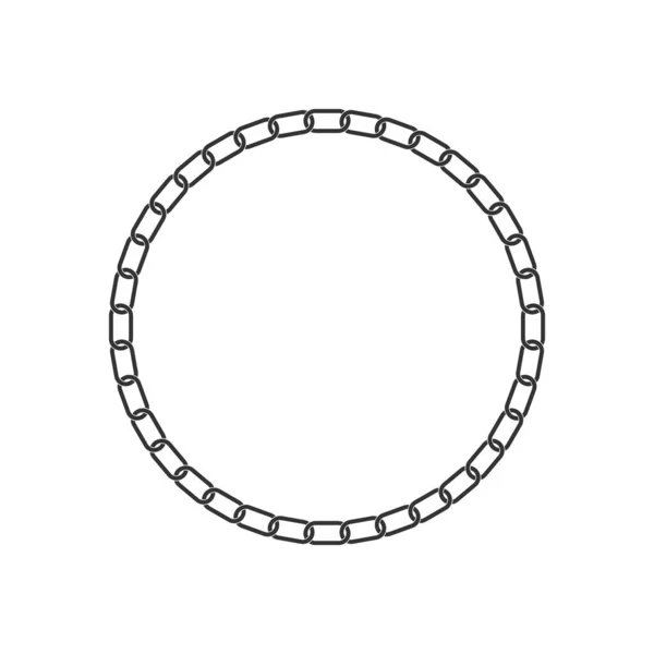 Cadre Chaîne Isolé Sur Fond Blanc Chaîne Forme Cercle Symbole — Image vectorielle