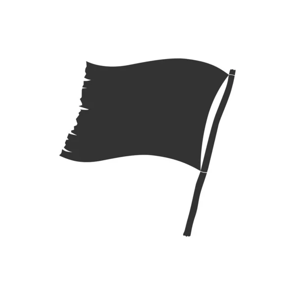 Icono Gráfico Bandera Señal Plana Bandera Maltratada Aislada Sobre Fondo — Vector de stock