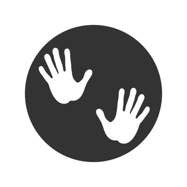 Ruce Temné Grafické Ikoně Lidské Ruce Kruhu Bílém Pozadí Vektorová — Stockový vektor