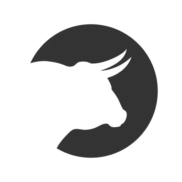 Icono Gráfico Bull Head Signo Buey Círculo Aislado Sobre Fondo — Vector de stock