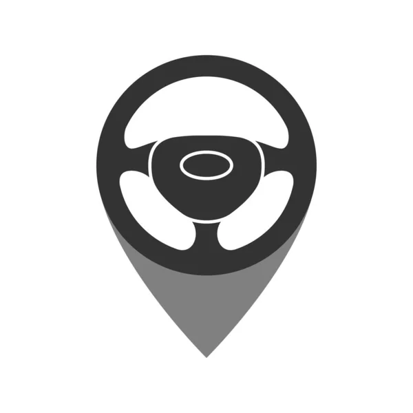 Lenkrad Mit Grafischem Symbol Für Den Kartenzeiger Rent Car Sign — Stockvektor