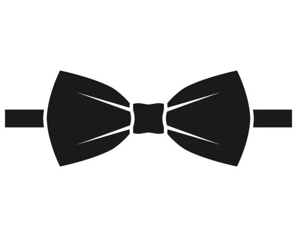 黒い蝶ネクタイのアイコン フラットデザインで白の背景に隔離された弓のネクタイに署名します ベクターイラスト — ストックベクタ