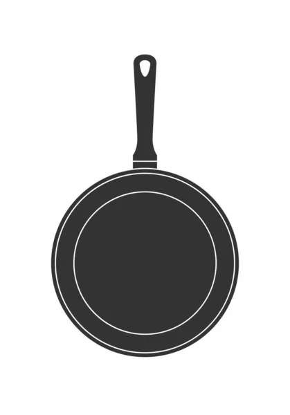 Графический Значок Сковороды Знак Skillet Изолирован Белом Фоне Кухонная Посуда — стоковый вектор