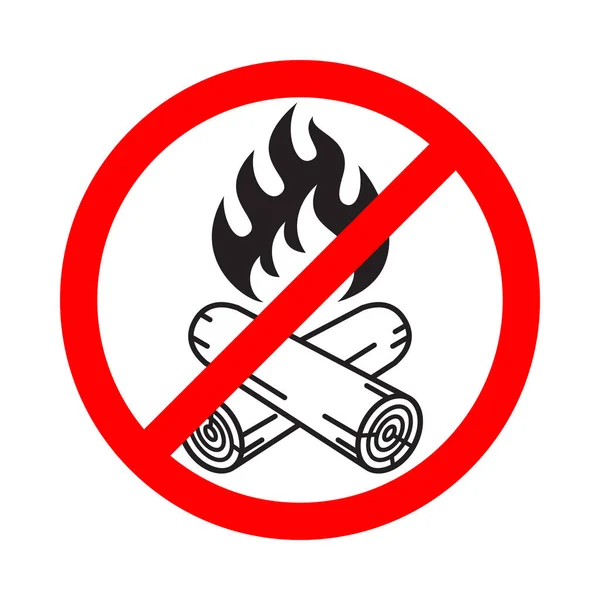 Nezapalujte Ceduli Ohněm Symbol Zákazu Ohně Izolovaný Bílém Pozadí Vektorová — Stockový vektor