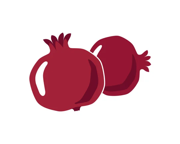 Grafická Ikona Granátová Jablka Dvě Granátová Jablka Barevné Znamení Izolované — Stockový vektor