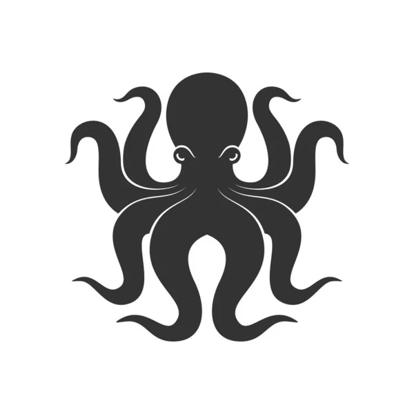 Grafická Ikona Octopus Chobotnicová Značka Izolovaná Bílém Pozadí Symbol Života — Stockový vektor