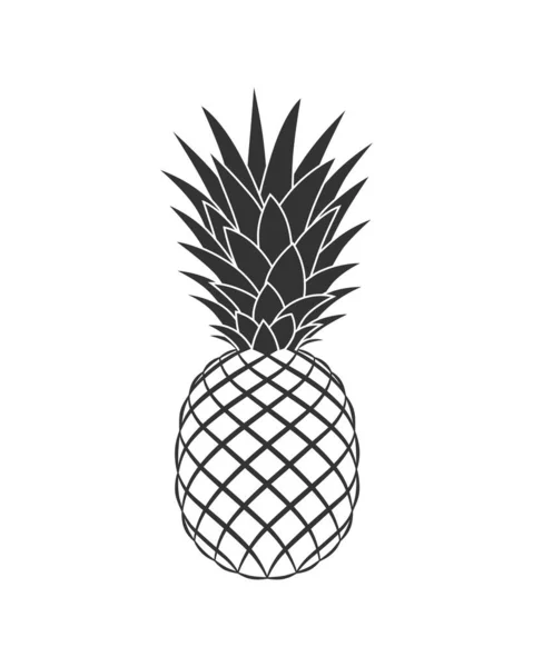 Ananasová Grafická Ikona Symbol Tropického Ovoce Ananasová Značka Izolovaná Bílém — Stockový vektor