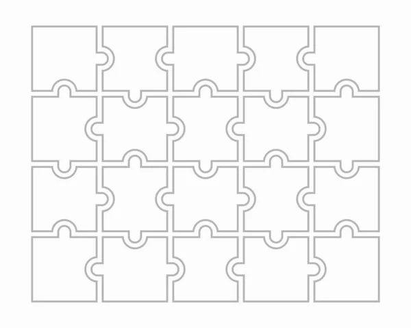 Veinte Piezas Blanco Puzzle Para Web Diseño Información Presentación Infografías — Vector de stock