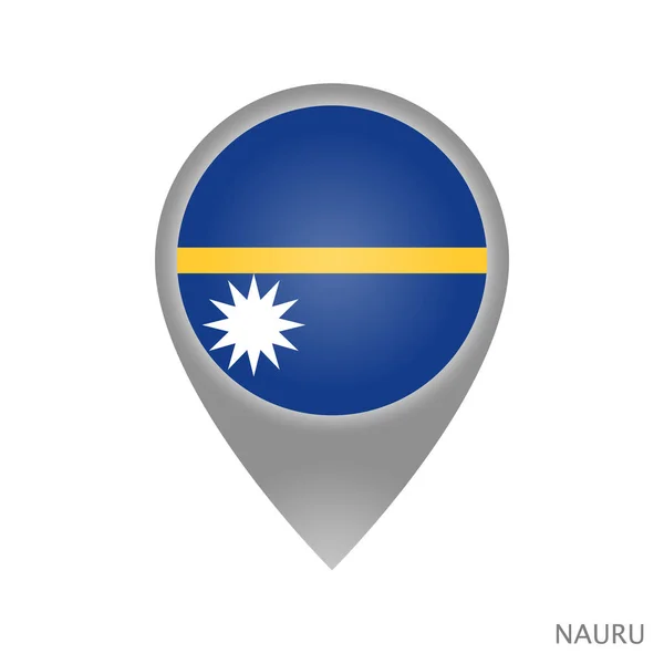 Kartenzeiger Mit Flagge Von Nauru Nauru Zeigerkarte Isoliertes Symbol Vektorillustration — Stockvektor