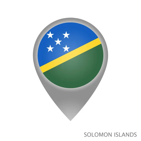 Puntero Mapa Con Bandera Las Islas Salomón Islas Salomón Mapa — Vector de stock