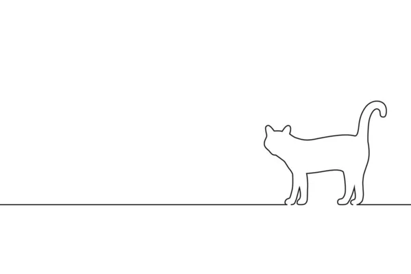 Símbolo Gráfico Gato Señale Contorno Del Gato Superficie Sobre Fondo — Vector de stock