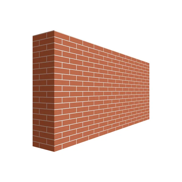 Mur Briques Dans Perspective Illustration Vectorielle Murale Brique Isolée Sur — Image vectorielle