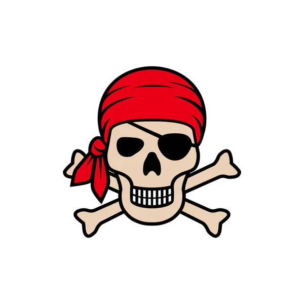 Símbolo Jolly Roger Icono Cráneo Pirata Aislado Sobre Fondo Blanco — Archivo Imágenes Vectoriales
