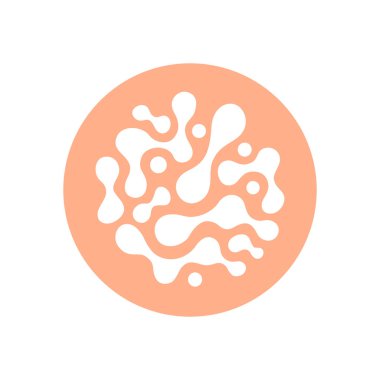 Probiyotik bakteri grafik simgesi. Beyaz arka planda izole edilmiş çemberdeki probiyotik işaretleri. Vektör illüstrasyonu