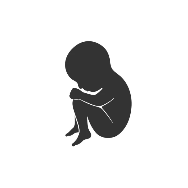 Γραφική Εικόνα Εμβρύου Εμβρυο Ανθρώπινο Σημάδι Απομονώνονται Λευκό Φόντο Εικονογράφηση — Διανυσματικό Αρχείο