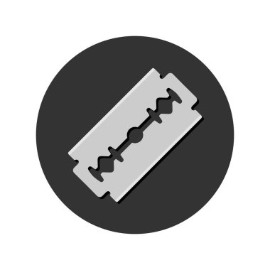 Bıçak grafik ikonu. Beyaz arka planda izole edilmiş çemberdeki jilet işareti. Vektör illüstrasyonu