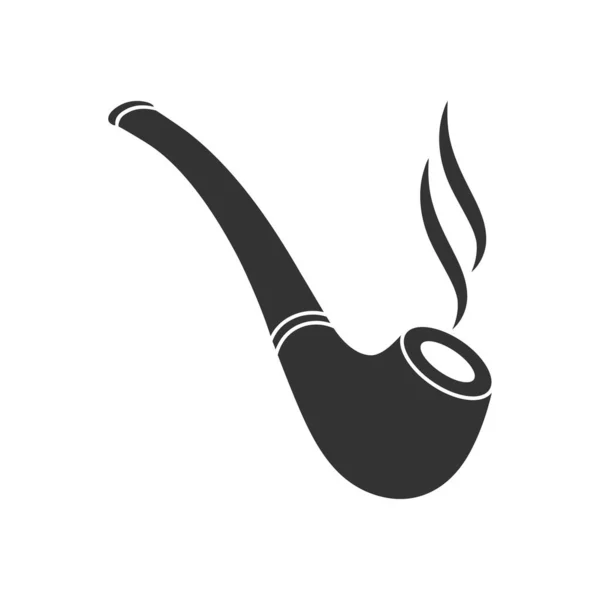 Ikona Graficzna Fajki Tytoniowej Palenie Znak Rury Izolowane Białym Tle — Wektor stockowy
