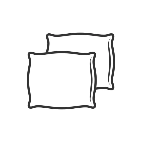 Grafický Symbol Polštářů Dva Polštáře Znamení Izolované Bílém Pozadí Vektorová — Stockový vektor
