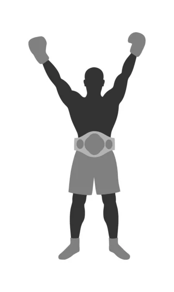 Grafická Ikona Vítěze Boxu Boxer Znamení Izolované Bílém Pozadí Symbol — Stockový vektor