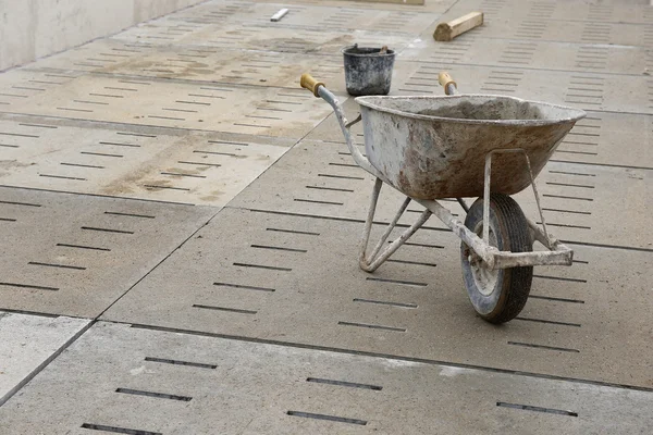 Wheelbarrow for cement — Stock Photo, Image