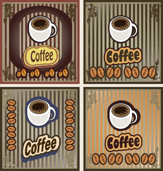 Vector set van koffie banners voor restaurants cafes, bars — Stockvector