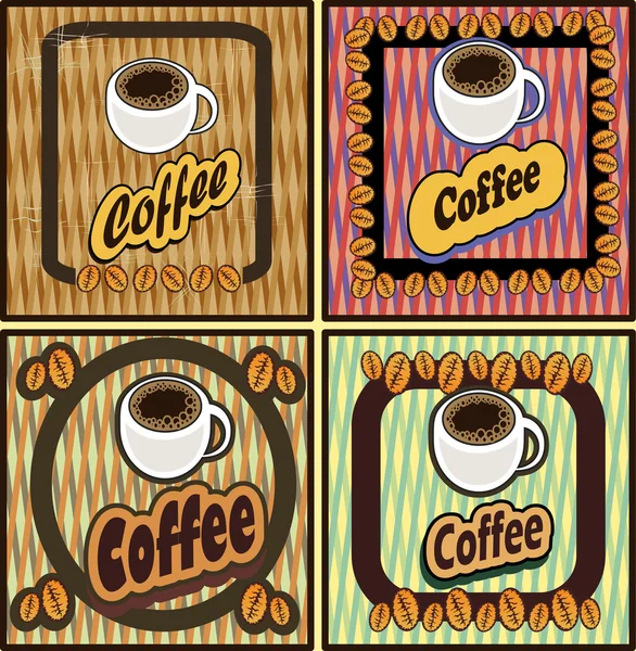 Vetor conjunto de banners de café para bares restaurantes cafés — Vetor de Stock