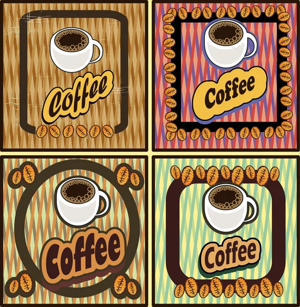 Vector set van koffie banners voor restaurants cafes, bars — Stockvector