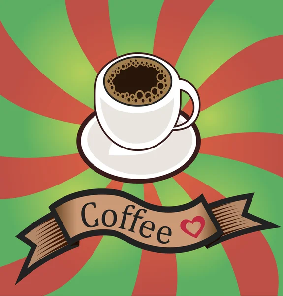 Drahtseiluppsättning av visitkort på kaffe — Stock vektor