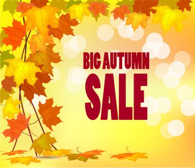 Sonbahar yaprakları vektör satışı büyük başlığı