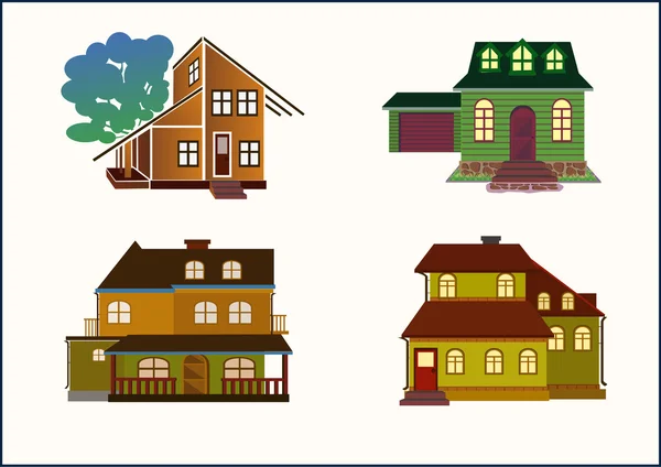 Set maisons vectorielles — Image vectorielle