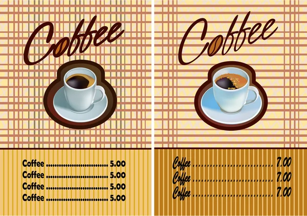 Caffè. menu — Vettoriale Stock